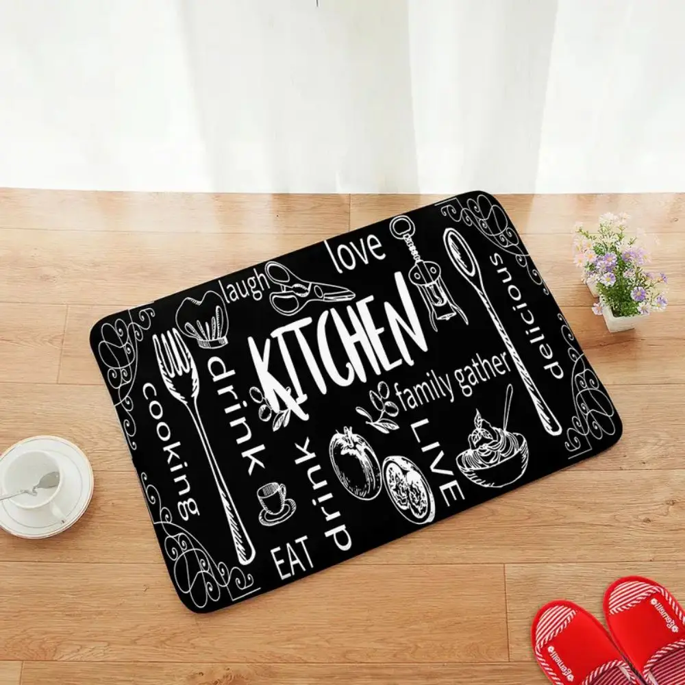 VIKAMA 1/2pcs Coffee Kitchen Floor Mat, Anti-Slip, Machine Washable, Stain-Resistant, Suitable For Kitchen And Home Decoration.