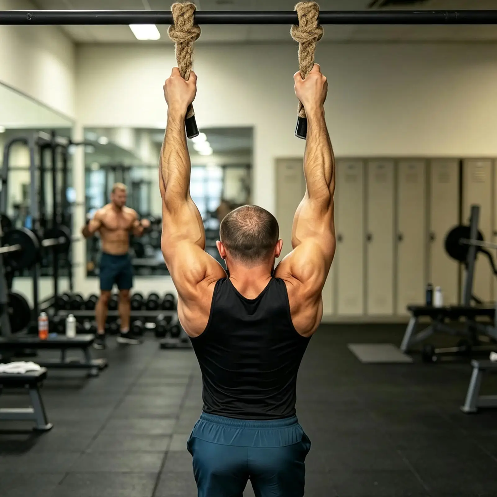 Agarres de cuerda para dominadas, juego de 2 piezas, reutilizables, de alta resistencia, para fortalecer los brazos, facilitan las dominadas y ayudan a ejercitar los músculos, ideales para entrenamientos en casa o en el gimnasio.