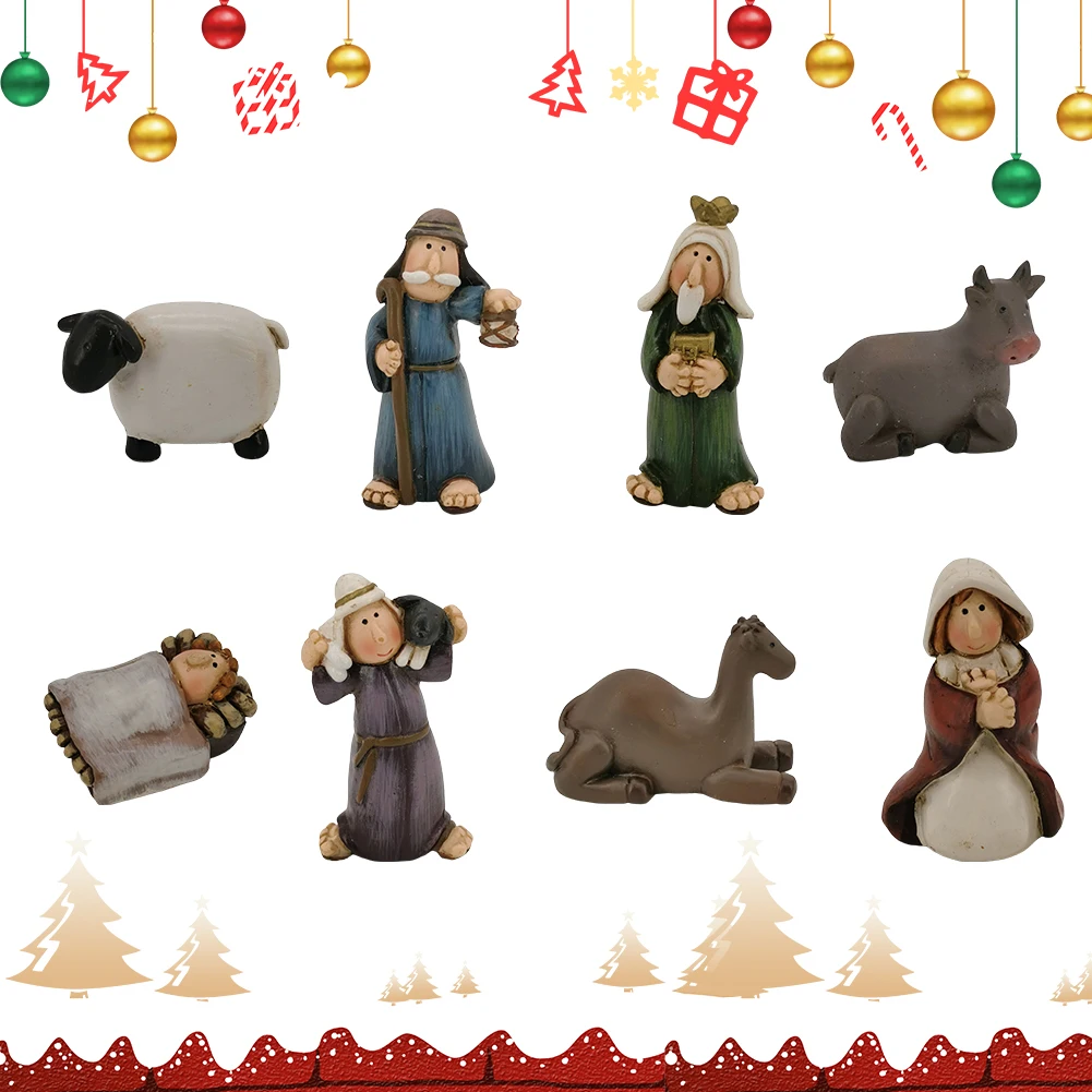 Mini figuras de Jesús Figuras de pequeños Jesús Lindas esculturas decorativas en miniatura de resina de Jesús para el día de Acción de Gracias de Navidad