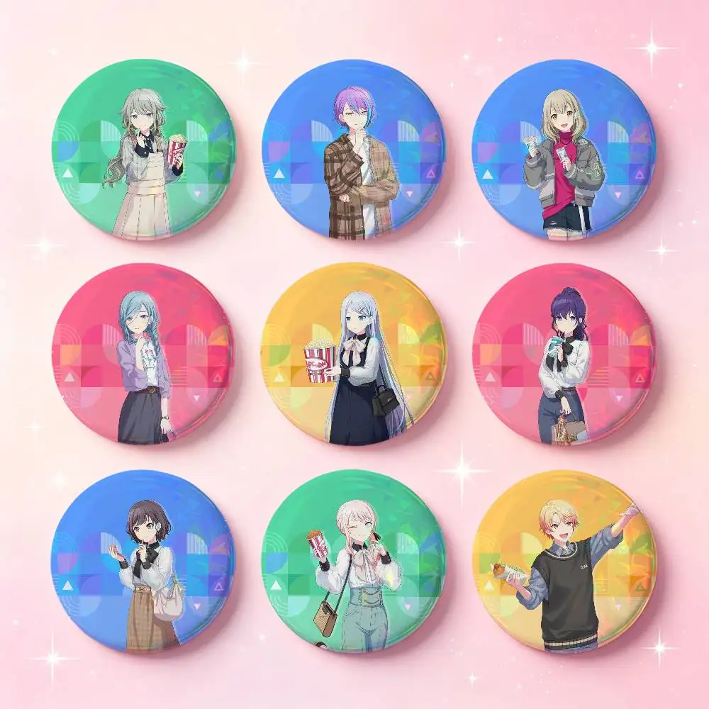 Anime Peripheral Project SEKAI Badges Button Round Creative Pin Brooch Badge Bag Decor Accessories Fans Collect Friends Gifts