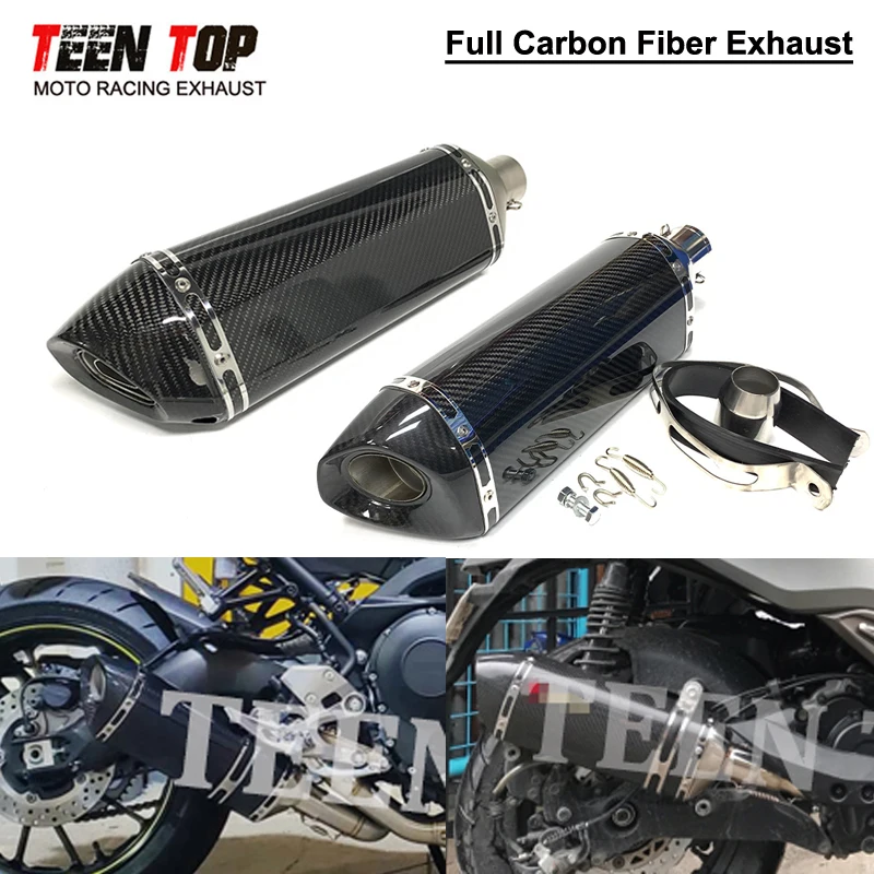 51mm CarbonFiber Racing Motorcycle Muffler For Aprilia RS660 Tuareg 660 Tuono660 RSV4 Exhaust Muffler DB Killer 470mm Silencieux