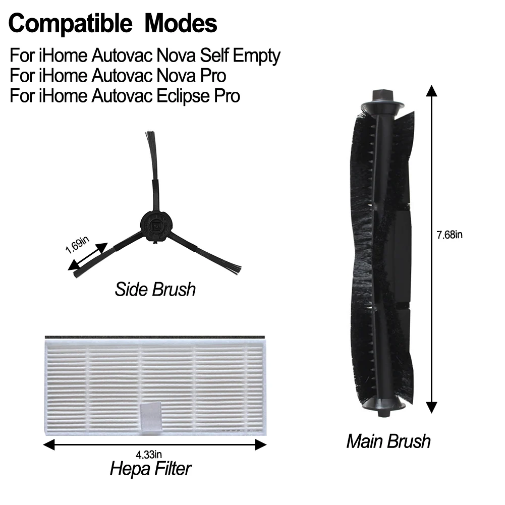 Hauptseiten bürsten filter Kit für ihome ihrv6 ihrv14 selbst leeren Staubsauger Haushalts staubsauger Ersatzteile