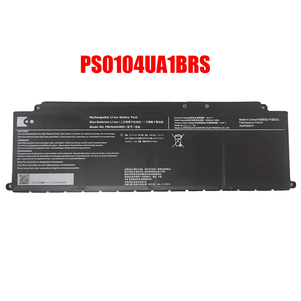 

Laptop Battery For Dynabook PS0104UA1BRS Compatible P000850040 G71C000NB110 15.4V 3450MAH 53MAH 17PIN New