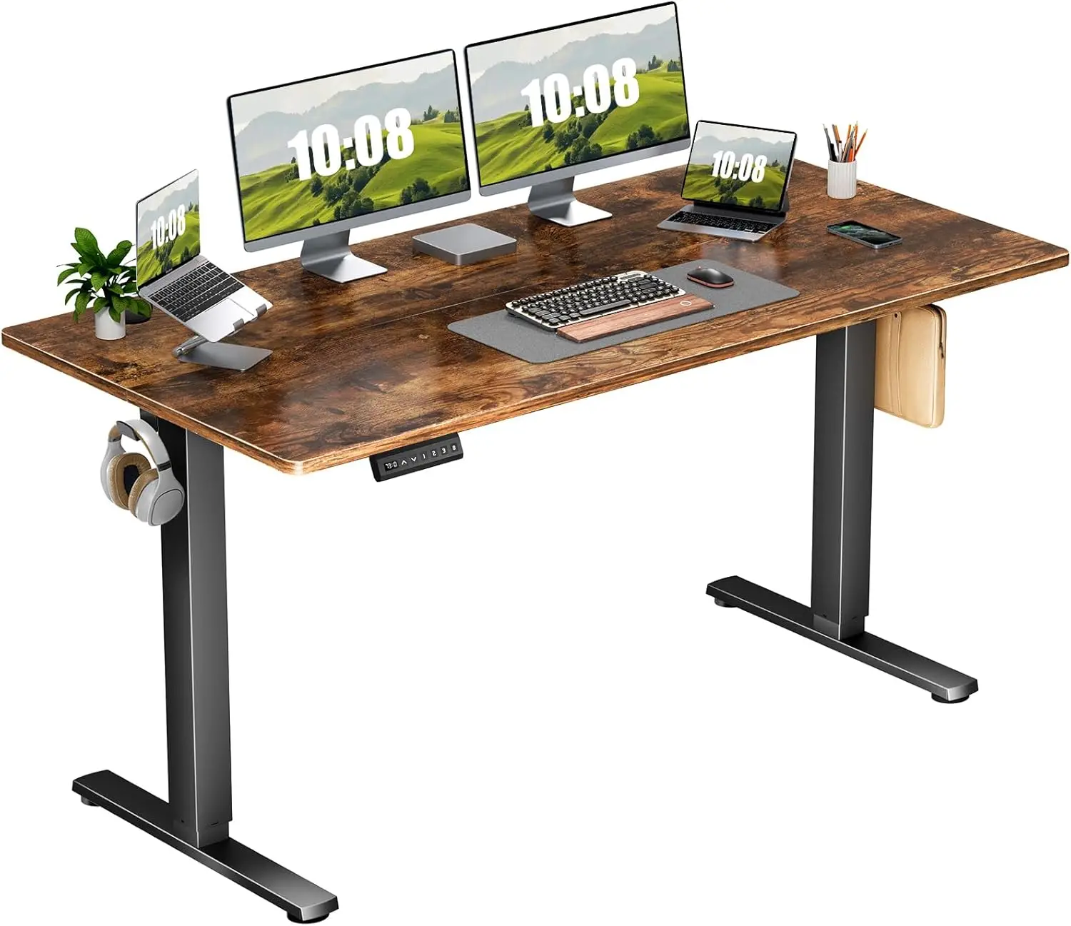 

Standing Desk Adjustable Height, 63inch Electric Sit Stand up Desk for Home Office, Modern Rising Work Table for Computer Laptop