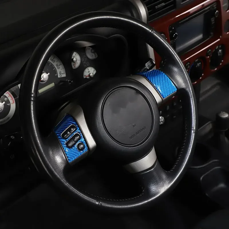 

Soft Carbon Fibre Car Front Car Steering Wheel Button Cover Trim Sticker Interior Car Acces For Toyota FJ Cruiser 2007-21 sories