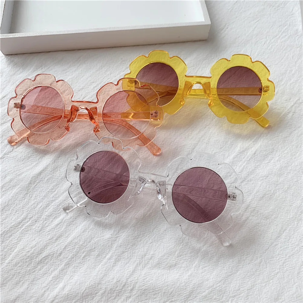 

Sunflower Glasses Eyewear Durable Sunflower Glasses For Kids Transparent Frame Sunglasses for Girls Child Safe Plastic