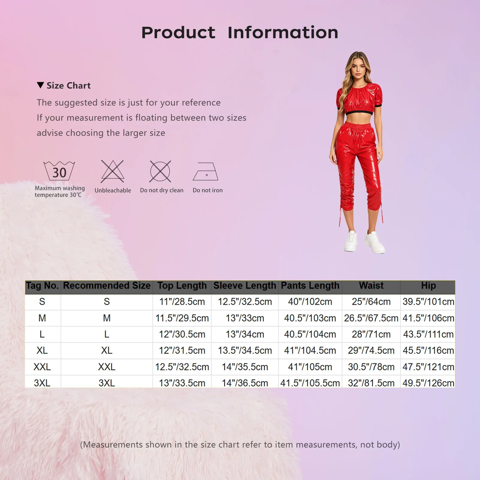 Women Waterproof Glossy Outfit Short Sleeve Crop Top and Drawstrings Leg Sides Capri Pants for Workout Party Swimwear Beachwear - view 6