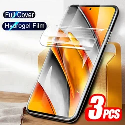 3Pcs Hydrogel Film For Xiaomi Poco M3 M4 X3 Pro Protective For Poco X3 NFC F3 GT F1 F2 Pro Screen Protector Not Glass