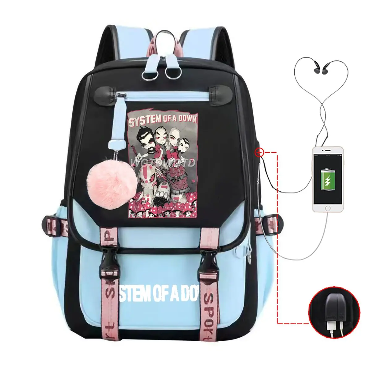 Students School Backpacks Trend 2026 Rock Band Print High Quality Travel Laptop Bags Rock Band Tour Merch Backpack Satchel