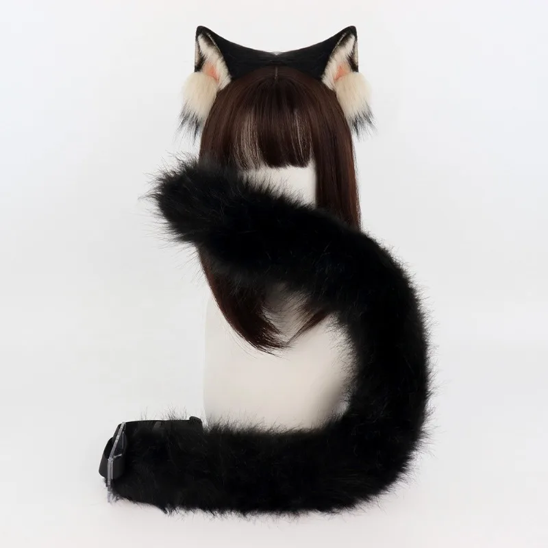 Cat Ears and Tail Set Cute Lightweight Halloween Costume for Stage Performance Festival Animals Themed Parties Party Carnival