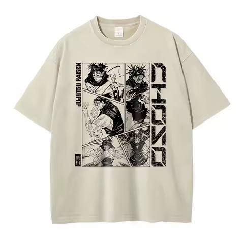 Anime Jujutsu Kaisen T Shirts Vintage Washed CHOSO T-shirt Oversized Streetwear Manga Fushiguro Toji Gojo Short Sleeve Tops Tees