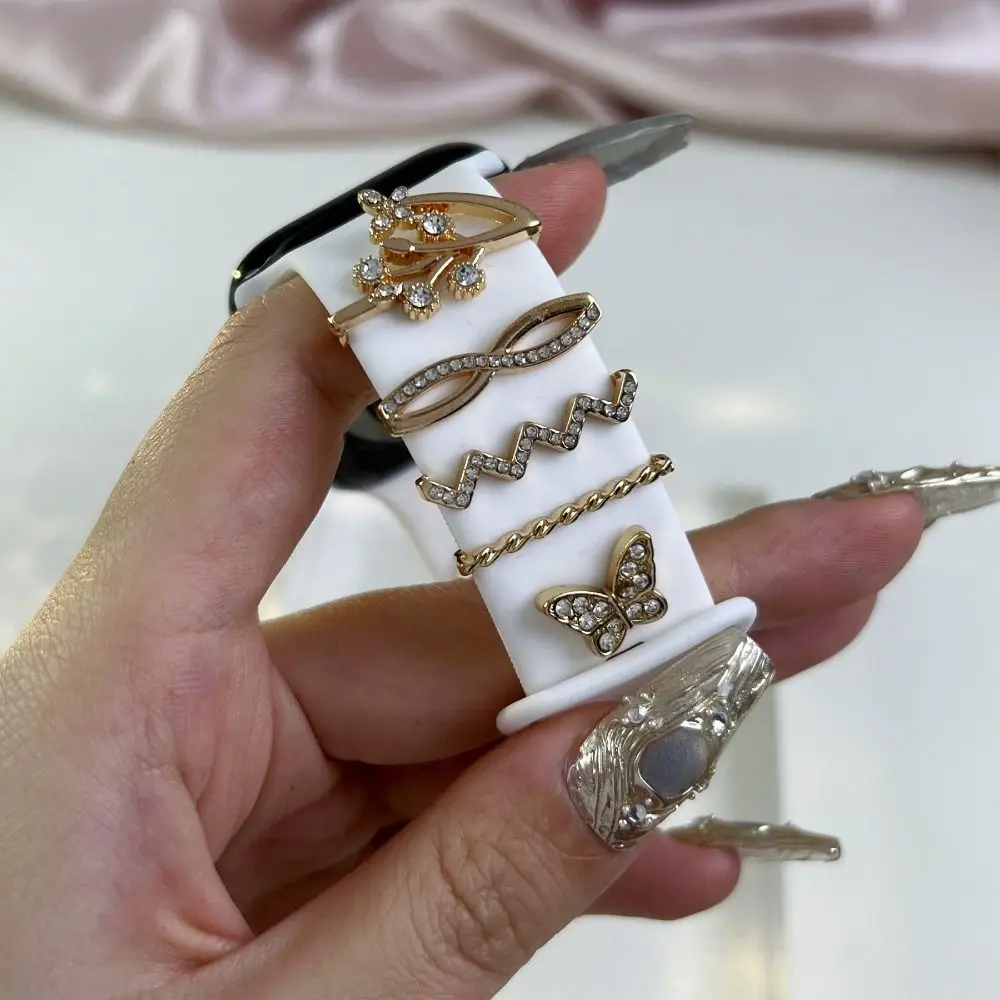 New Metal Watch Band Ornament Diamond Brooch Decorative Ring Decorative Nail Strap Accessories