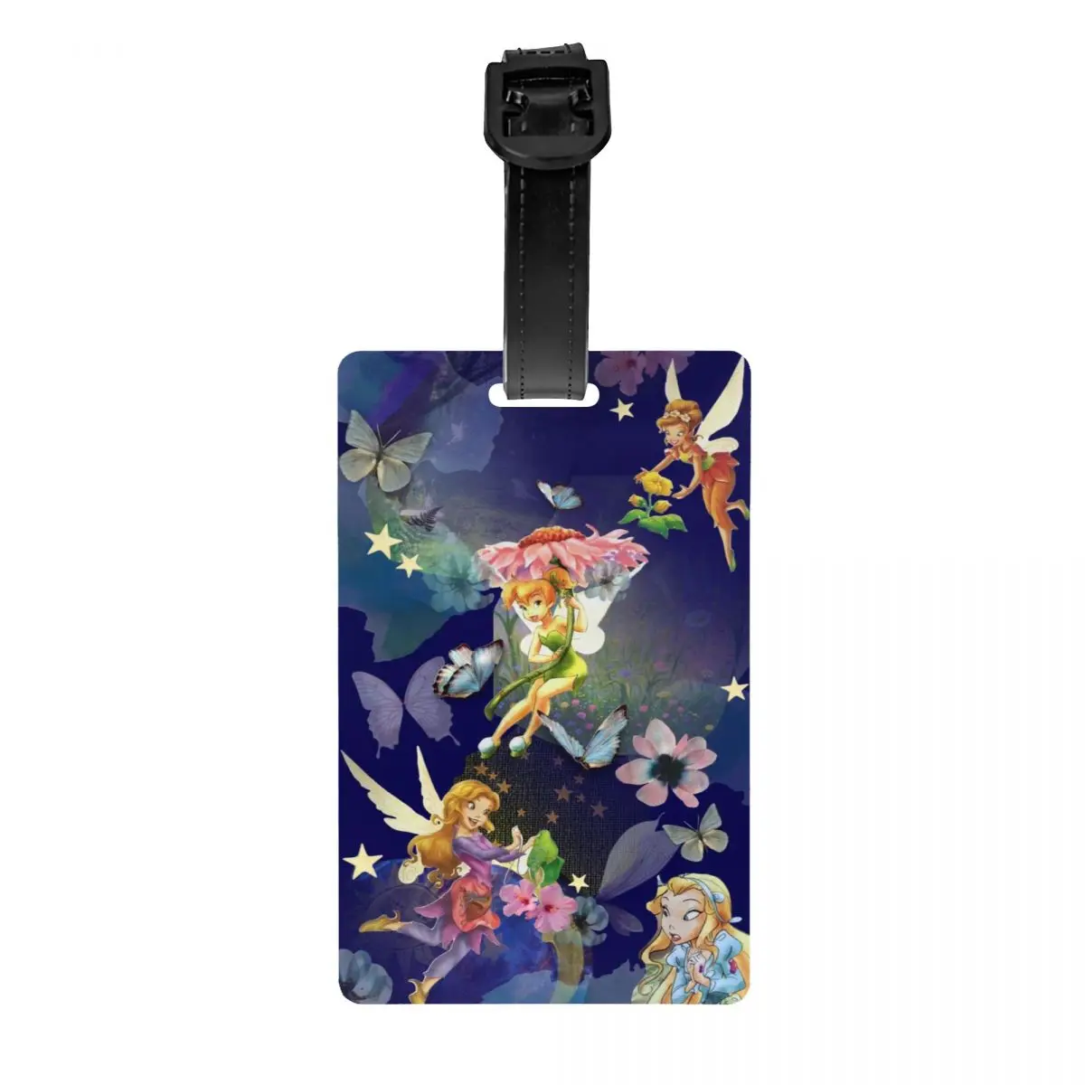 

Custom Tinker Bell Cute Cartoon Luggage Tag Privacy Protection Baggage Tags Travel Bag Labels Suitcase