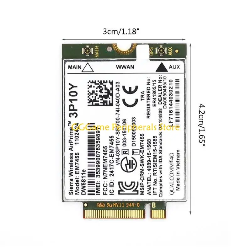 بطاقة الشبكة U55B EM7455 وحدات DW5811E 4G بطاقة الشبكة اللاسلكية وحدات 4G