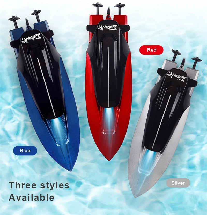 Summer 2.4G RC Boats Fishing Boat Water Model Toy Remote Control Mini High Speed Speedboat Waterproof With Lights Boys Gifts