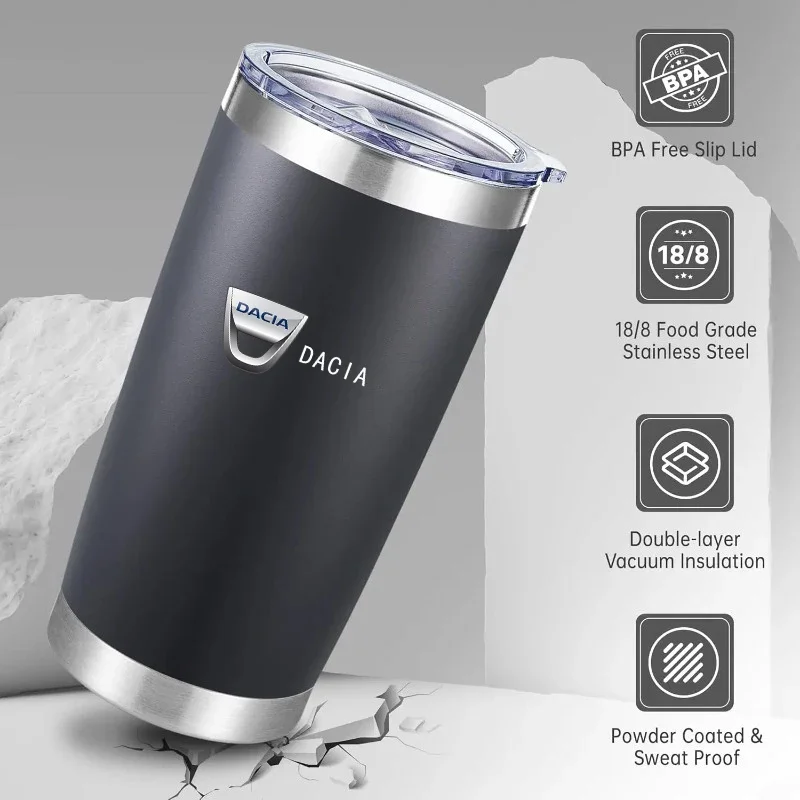 

Water Bottle Thermal Coffee Car Cup for Camping Hiking Picnic 20oz For Dacia Dokker Jogger Duster Spring Bigster Lodgy