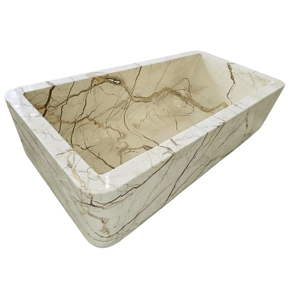 Luxury Stone Baths,Custom Luxury Natural Handcrafted  standing Sofitel Gold Marble Bathtub For Chain Branding Hotel Bathrooms