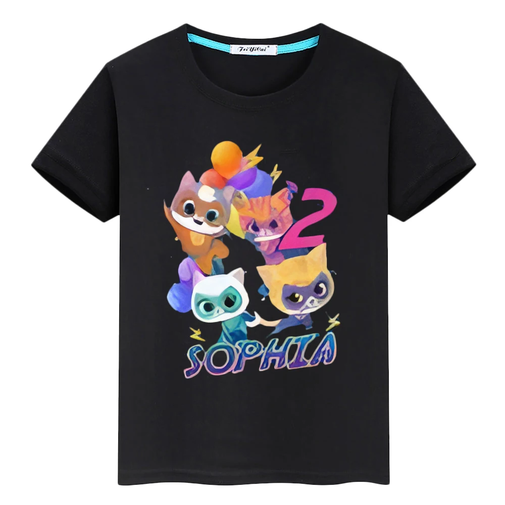 Super Kitties 100% Cotton Print T-shirt Tops Anime Tees  Summer pride tshirt Cartoon boys Short y2k one piece kids clothes girls