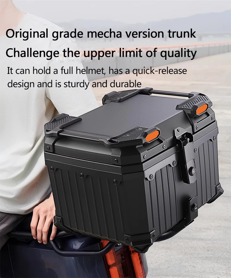 

Motorcycle trunk, waterproof, shock-resistant, wear-resistant, super large capacity, thickened floor, quick-release design