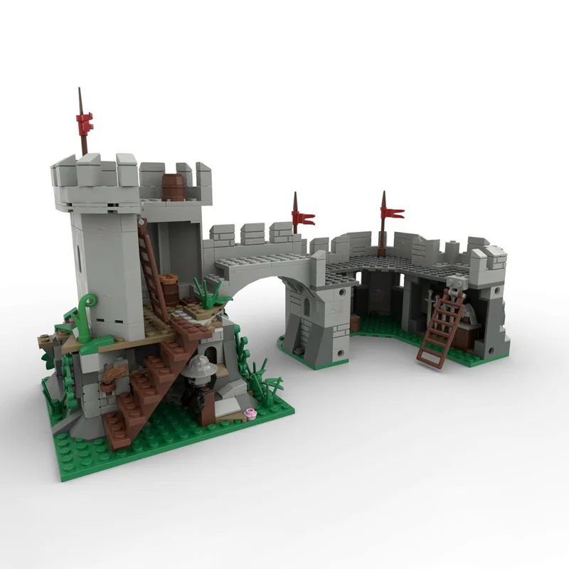 529-Piece Medieval Castle Outpost Model MOC Building Blocks Set - Creative Assembly Toy with Architectural Style, Ideal Gift for