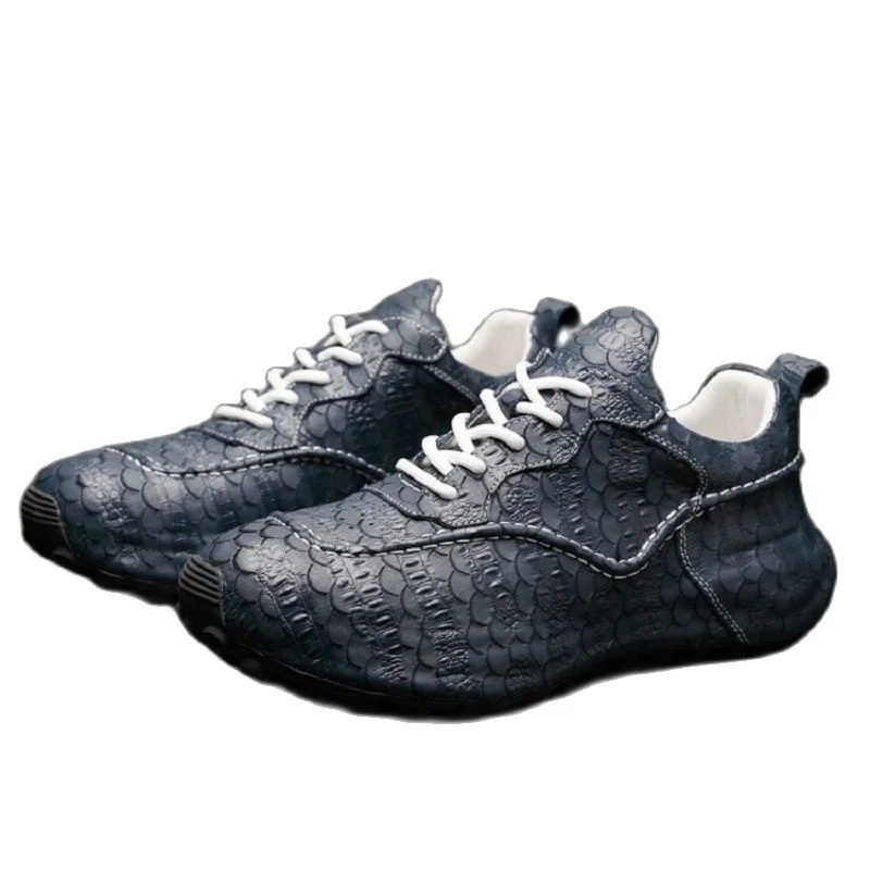 

2024 new arrival Fashion Ostrich skin causal shoes men,male Genuine leather PDD24