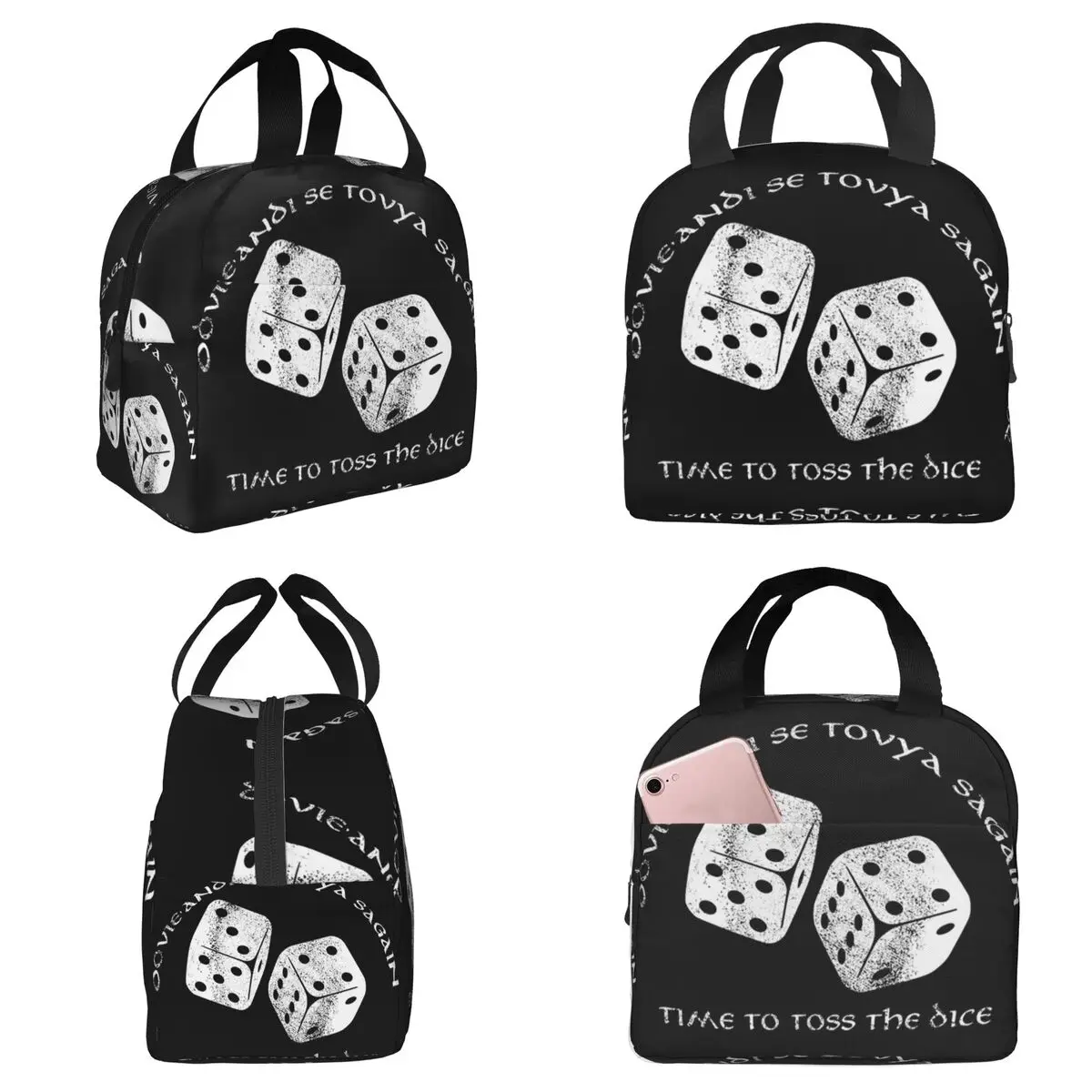 Time To Toss The Dice Wheel Of Time Insulated Lunch Bag for Kids School Cooler Thermal Food Box Tote Lunch Boxes Container