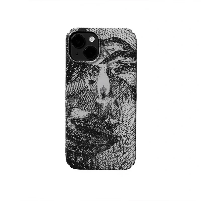 

Black and White Line Art Candle Painting Phone Case for IPhone 17 16E 15 14 Plus 13 Mini 11 Pro Max 12 Pro Back Cover X XR Funda