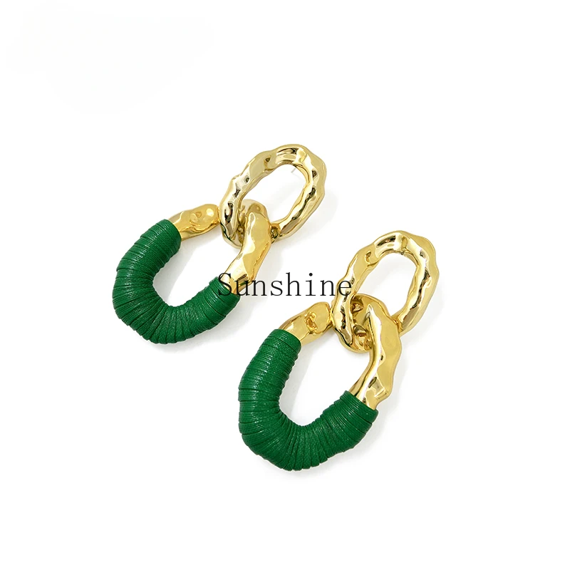 Niche design ring retro Hong Kong style earrings personalized earrings