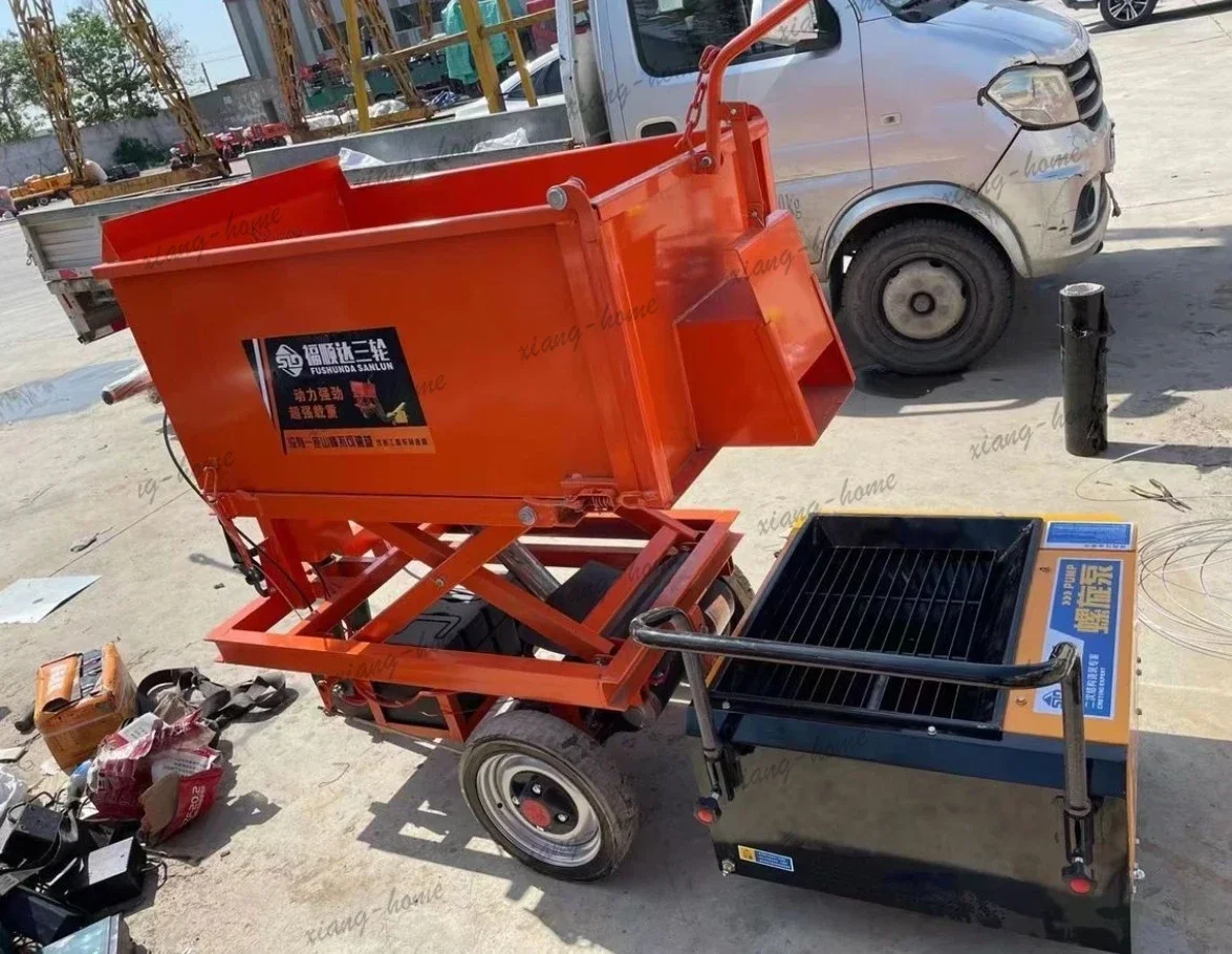 FG   electric feeding truck pulling mortar concrete hydraulic lifting hand push ash bucket truck