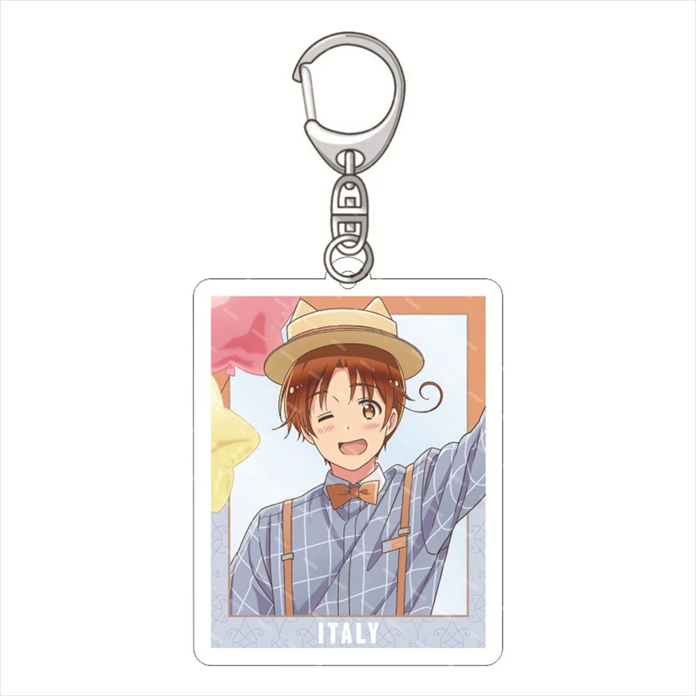 شكل سلسلة مفاتيح هيتاليا محور أنيمي لطيف ، سلسلة مفاتيح أكريليك ، قلادة حقيبة كاواي كاواي ، هدية تنكرية