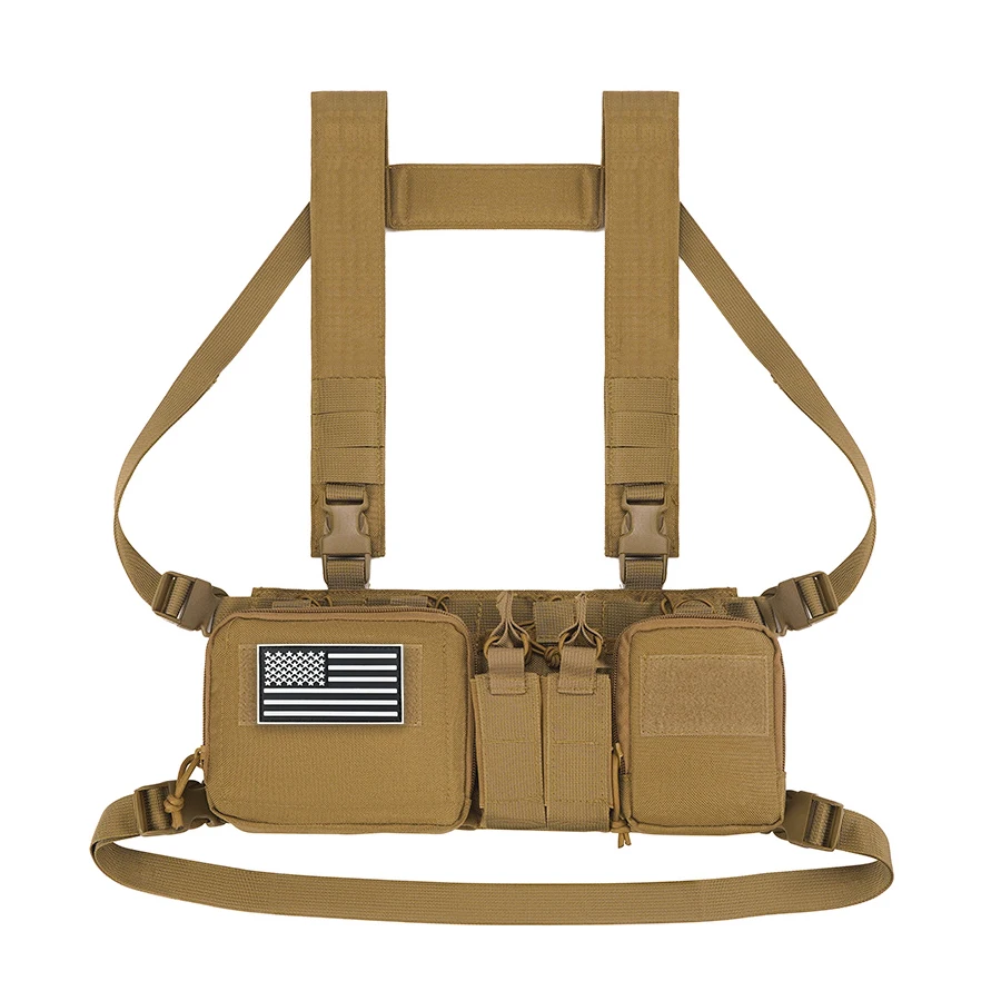 

Multi functional outdoor training vest, multi compartment storage, portable chest bag, detachable shoulder strap tool kit