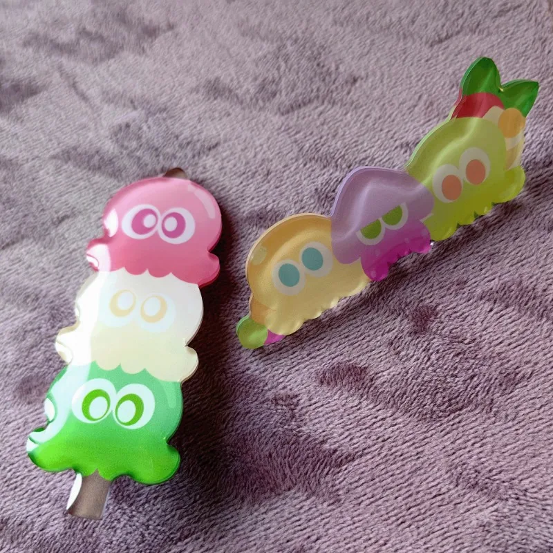 In Stock Splatoon3 Jet Fighter スプラトゥーン Seafood Dessert Hairpin Spray with People Around Hand