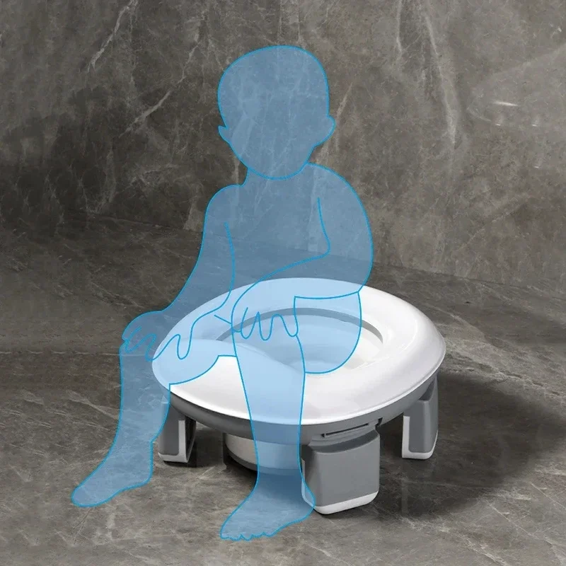 3 em 1 assento de toalete de viagem dobrável azul crianças potty com sacos pote de bebê portátil silicone potty treinamento assento2027