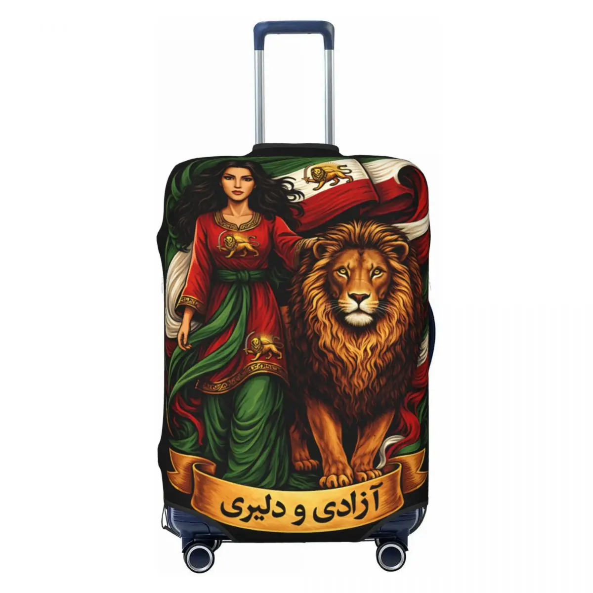 Iran Lion And Sun Bravery Suitcase Cover Practical Business Protector Luggage Supplies Flight