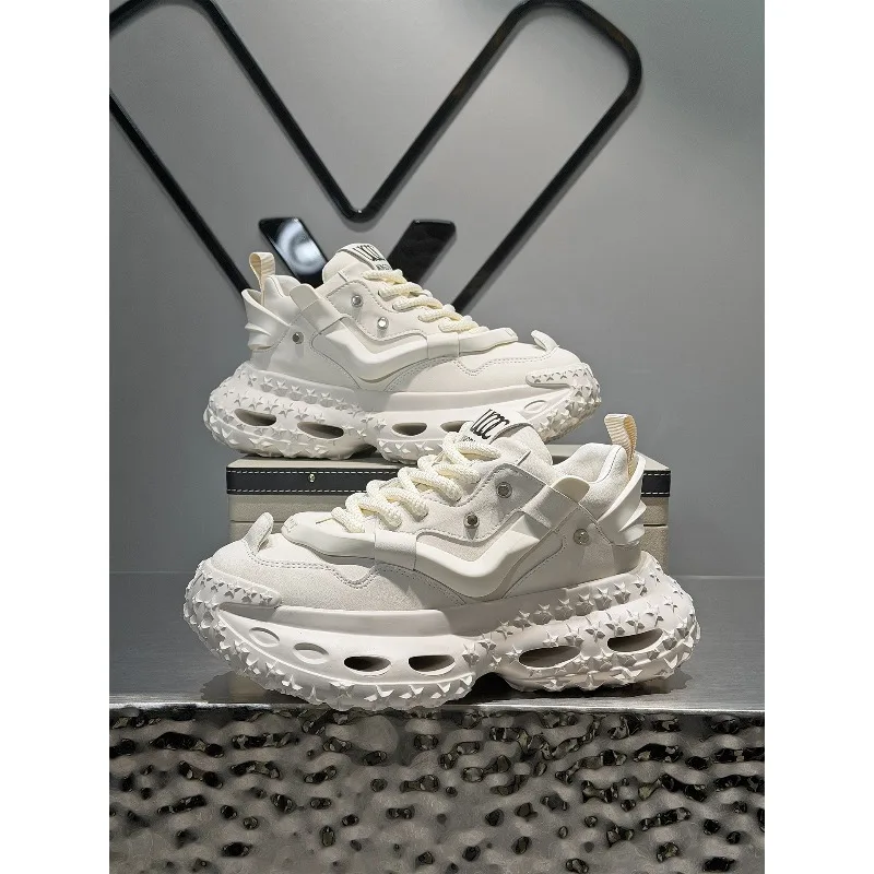 Men's shoes new luxury breathable casual shoes with thick sole and height increasing sports retro men's shoes