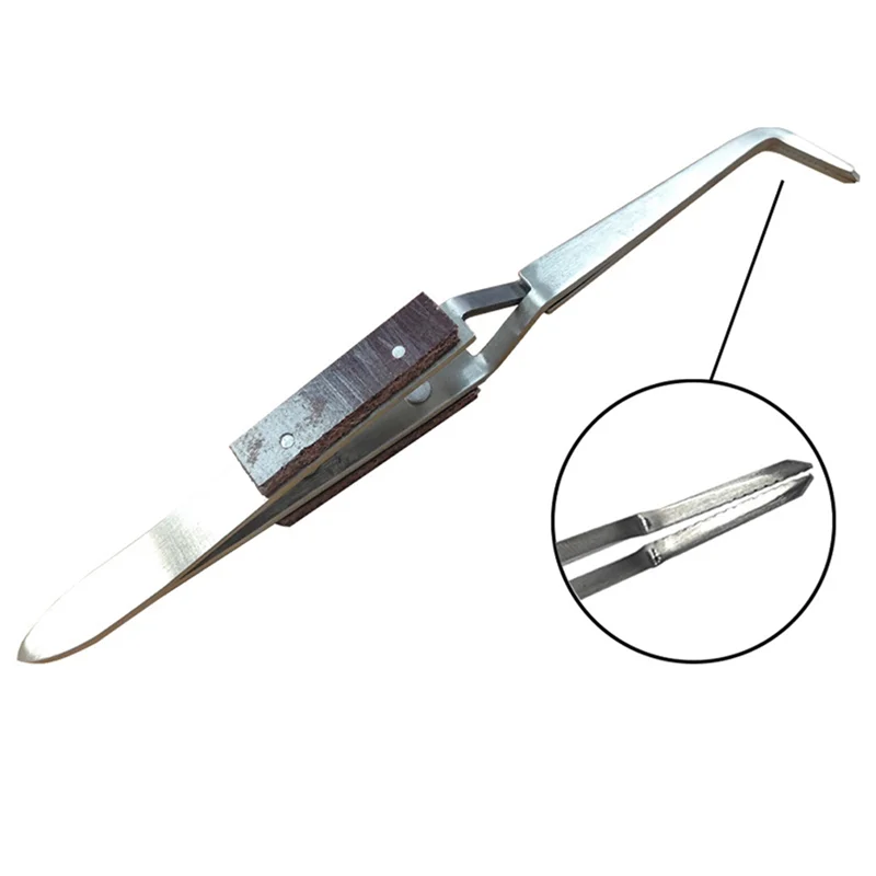 AB46-6Pcs Precision Reverse Tweezers Non-Conductive, Heat Resistant, Anti-Magnetic Pointed & Curved Tips Tweezer Set