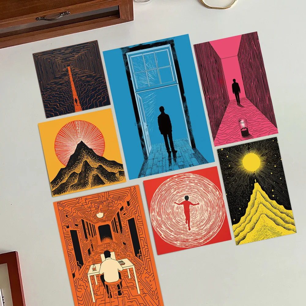 CX 15 new strange picture cards creative room wall desktop photo background wall material decorative wall sticker