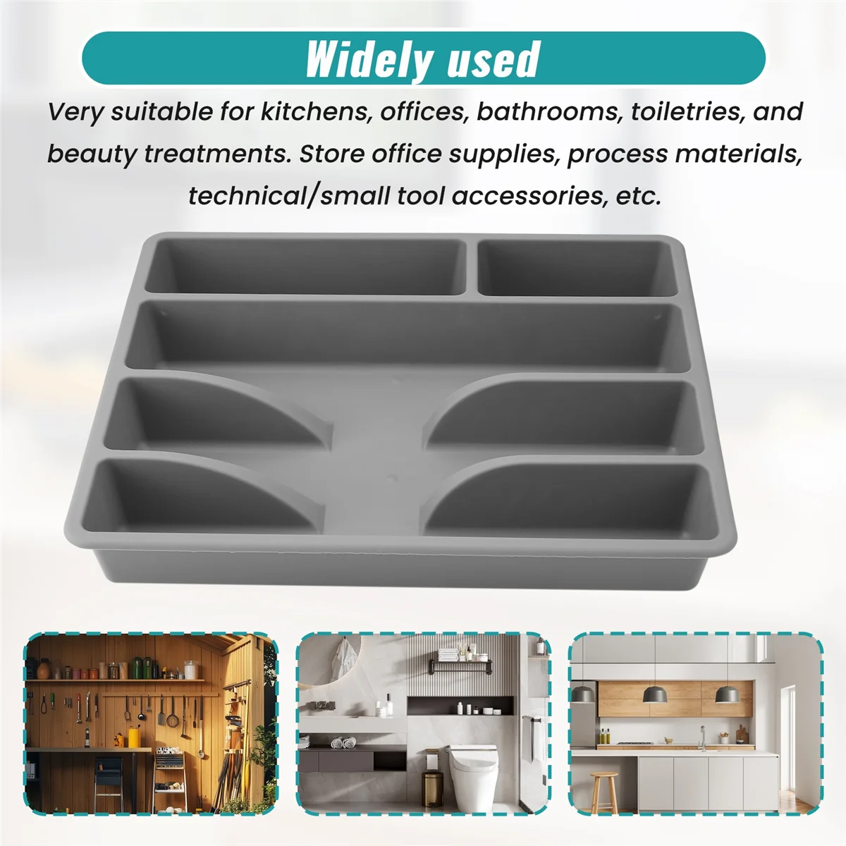 

QGHZ Drawer Kitchen Drawer Organizer Silverware Holder Utensil Organizer Cutlery Organizer Tray Plastic Flatware Organizers