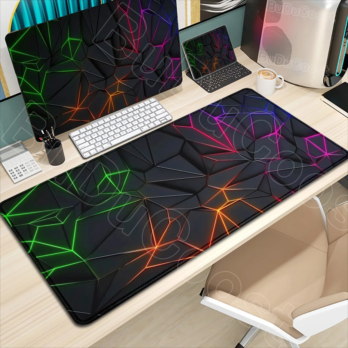 

HD Print Geometric Mousepad Large Mouse Pad Computer Desk Mat Overlock Rubber Keyboard Accessories Mouse Mat Laptop Keyboard Pad