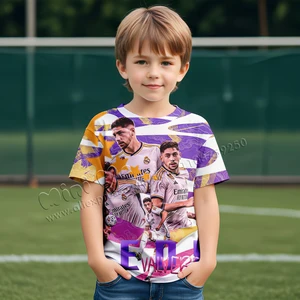 ريال مدريد قمصان مطبوعة ثلاثية الأبعاد للأطفال ملابس أولاد ملابس بنات ملابس الهيكل رونالدو ستيتش ميسي 2024 أعلى 10 مبيعات لحاف بنفيكا - رقم 7