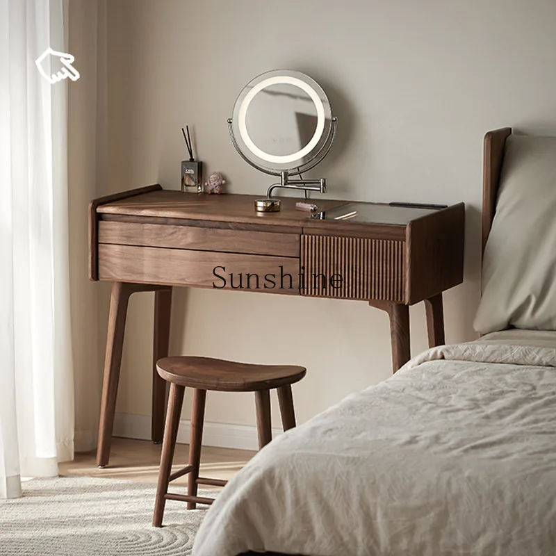 

North American black walnut dresser modern minimalist bedroom light luxury solid wood
