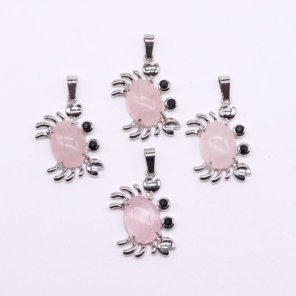 الحجر الطبيعي كريستال جمشت كراب المعلقات سحر DIY مجوهرات الأزياء صنع قلادة المفاتيح قلادة المعلقات صنع المجوهرات