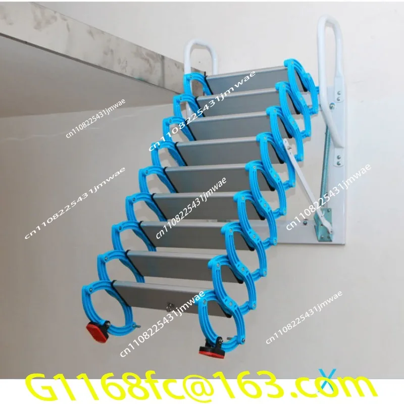 Wall hanging telescopic outdoor stairs indoor invisible folding loft lift duplex thickened villa ladder