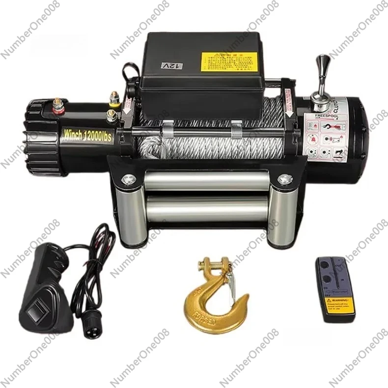 Electric Winches 12V24V Off-road Vehicle Self-rescue Car Winch Electric Hoist Vehicle-mounted Small Commercial Crane Winches