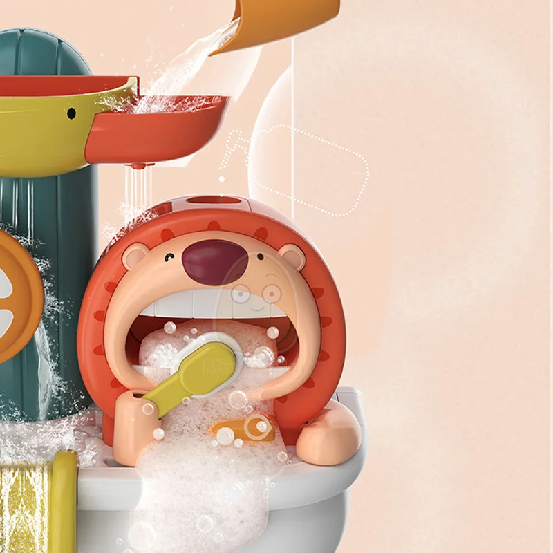 Baby Bath Toy Shower Spray Play Water Bubble Game Cartoon Lion Swimming Pool Bathing Early Educational Toys For Children Gift