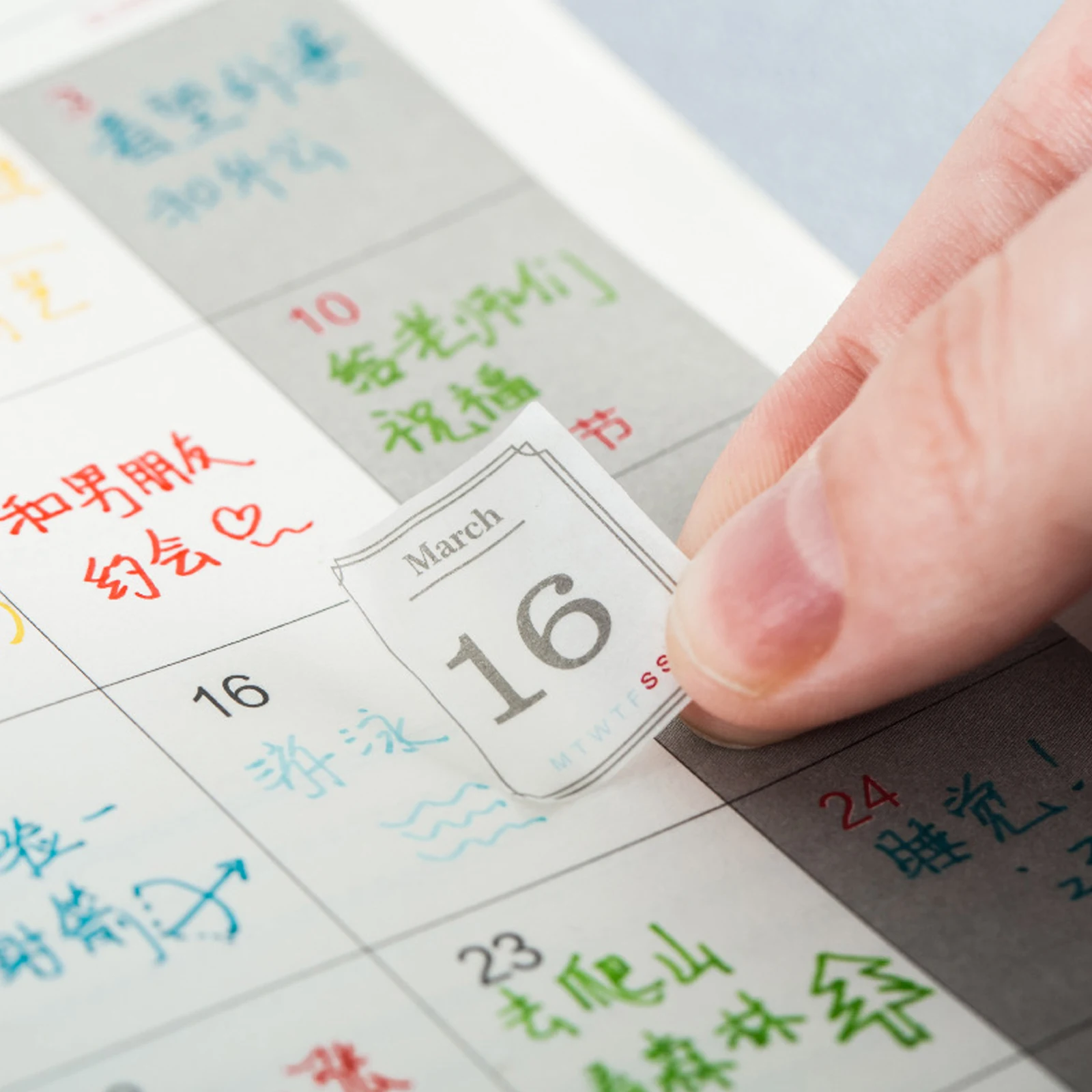 

1 set Date Label Stickers Undated Planner Paper Sticky Book Tabs Annual Planner Accessories Household Diary Calendar Tabs