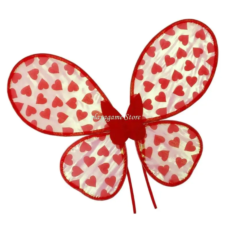 Y88A Practical Organza Heart Wing Fashion Heart Butterfly Wing for Children Role Play Activities in Theater and Celebrations