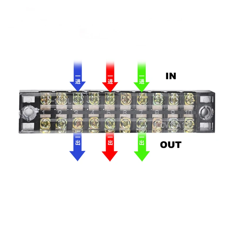 Dual Row Strip Screw Terminal Block Fixed Wiring Board wire connector TB-1503/TB-1506 15A TB-2503/TB2506 25A