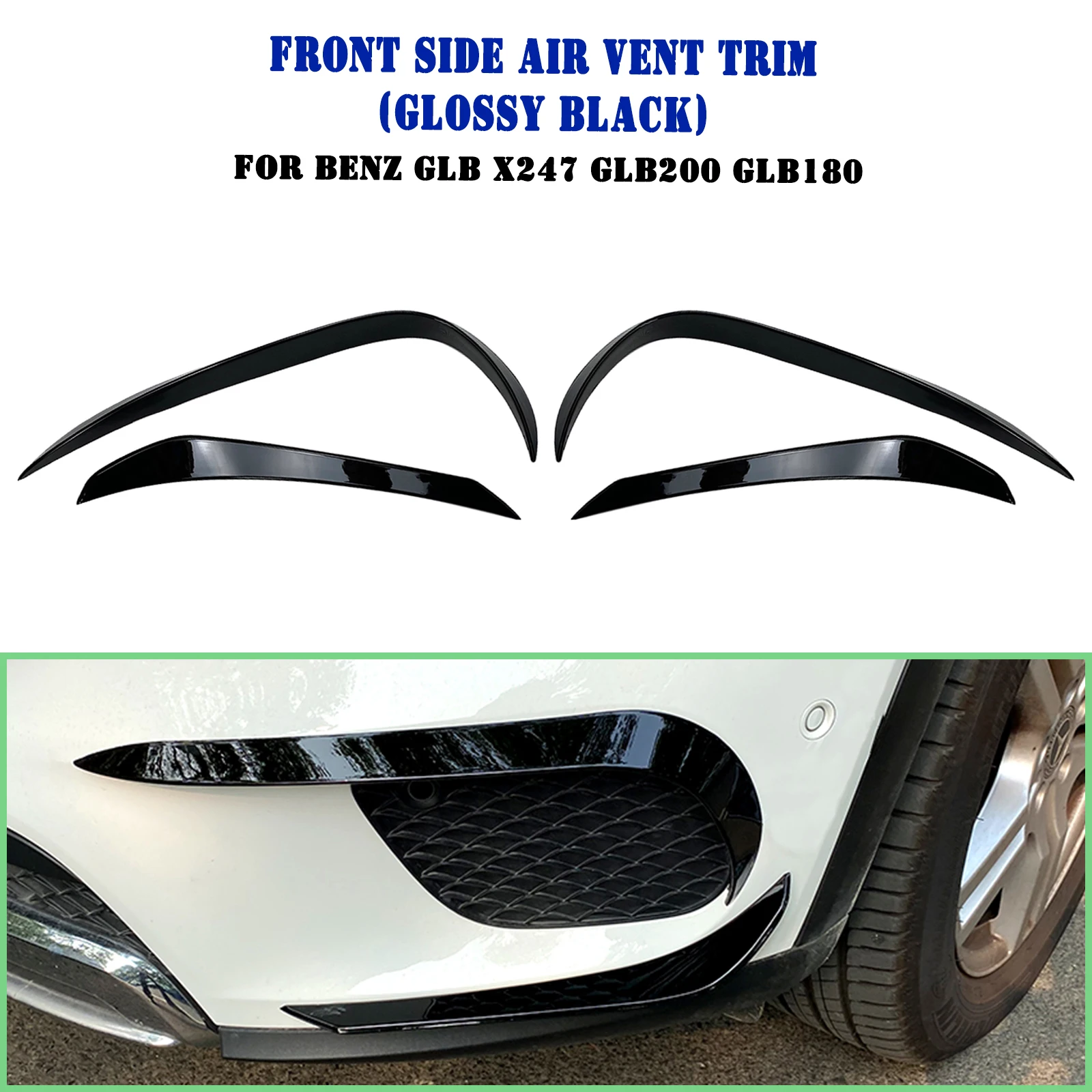 Front Bumper Air Vent Trim Exterior Side Spoiler For Mercedes Benz GLB X247 GLB200 GLB180 2020-2021