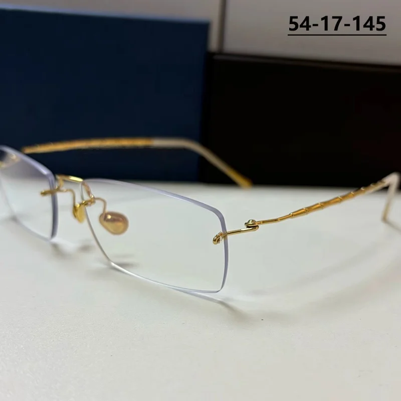denmark-brand-titanium-rimless-glasses-frame-men-square-frameless-ultralight-designer-eyeglasses-spectacles-bamboo-leg-14k
